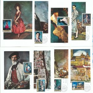 68908 - SPAIN - Set of 8  MAXIMUM CARDS 1971  - ART  Zuloaga