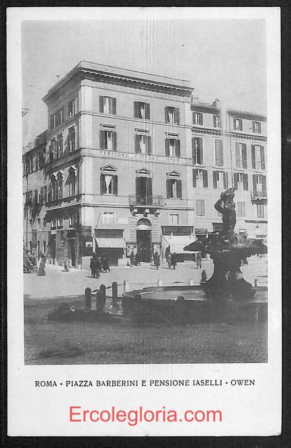 ad7849 - CARTOLINA D'EPOCA - Roma Città - Piazza Barberini e Pensione Iaselli