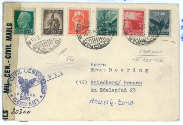 P2606 - ITALIA , TRIPLA MISTA, REGNO, LUOGOTENENZA E REPUBBLICA 15.9.1946
