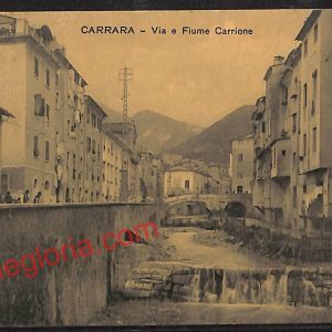 ag7929 - CARTOLINA D'EPOCA - Massa Carrara Città - Via e Fiume Carrione