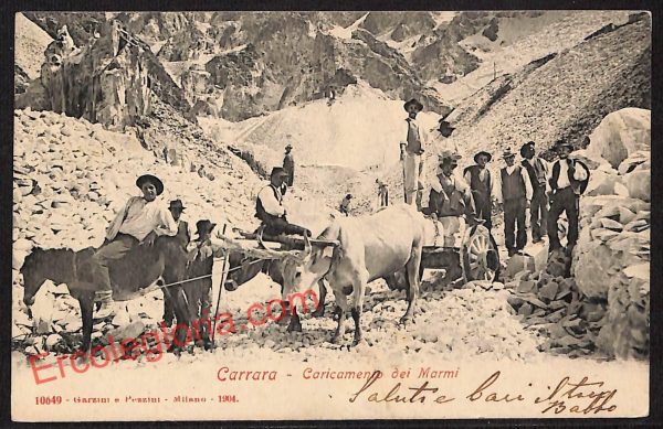 ag7943 - CARTOLINA D'EPOCA - Massa Carrara Città - Caricamento dei marmi