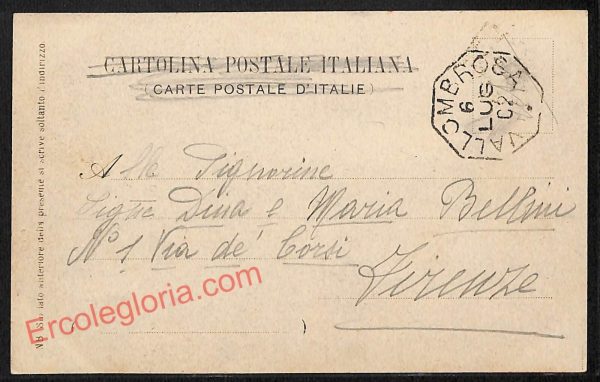 ag0079 - CARTOLINA D'EPOCA - Firenze Provincia - Vallombrosa  1902 - immagine 2