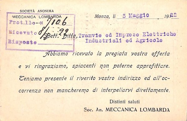 ac3748 - CARTOLINA  D'EPOCA - Milano Città  1922 - immagine 2