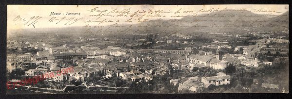 ag7959 - CARTOLINA D'EPOCA DOPPIA - Massa Carrara Città - Panorama
