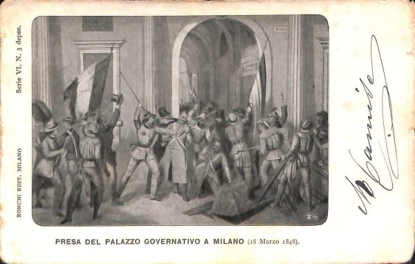 ac3753 - CARTOLINA  D'EPOCA - Milano Città  - Presa del Palazzo Governativo