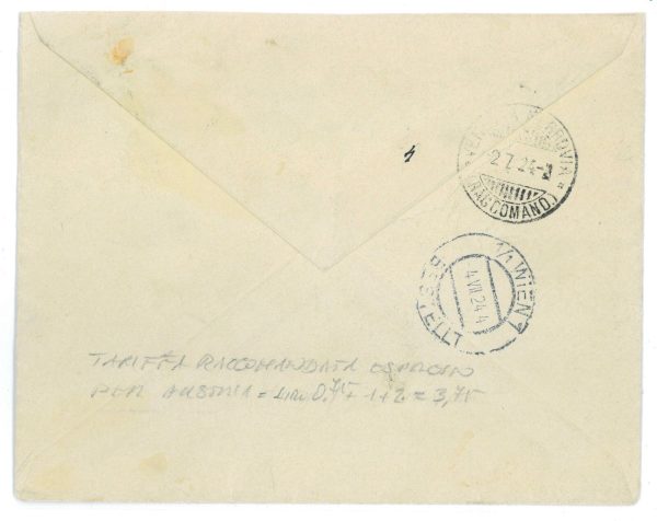 P1066 - ITALIA REGNO, ESPRESSO SASS. 10 SU BUSTA 1924 - immagine 2