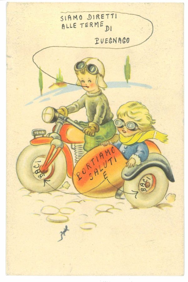 43851    CARTOLINA d'Epoca - BRESCIA  :  Puegnago del Garda 1951 - PUBBLICITARIA