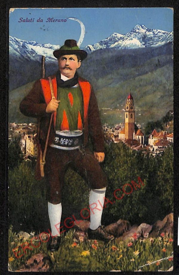 ae4067 - CARTOLINA  D'EPOCA - Bolzano Città - Costumi di Merano  1923