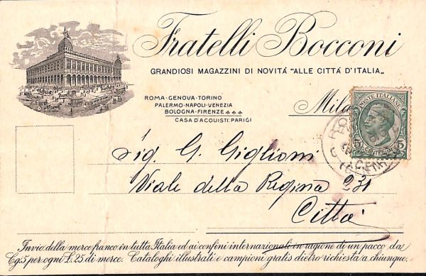 ac3772 - CARTOLINA  D'EPOCA - Milano Città - Fratelli Bocconi  1916