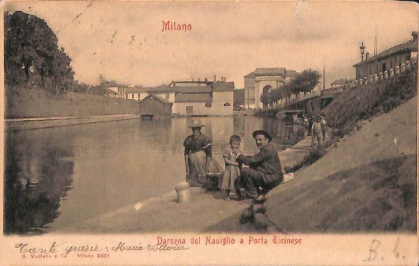 ac3797 - CARTOLINA  D'EPOCA - Milano Città -  Naviglio a Porta Ticinese  1903