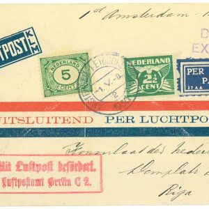 P3701 - AIRMAIL , NETHERLANDS , 1.5.1930 AMSTERDAM-RIGA , VIA BERLIN
