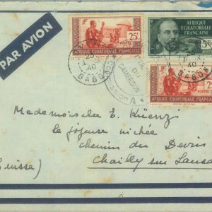 88889 - GABON  Afrique équatoriale - POSTAL HISTORY - COVER to SWITZERLAND  1940