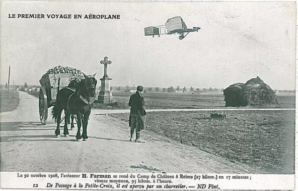 16024 - FRANCE  - Vintage Postcard  CPA - REIMS 1908   AVIATION AIRPLANES