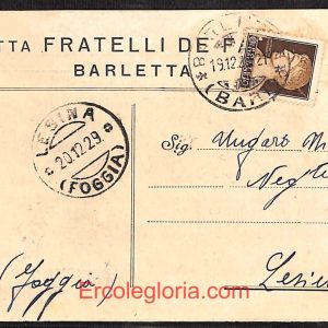 ae0906 - CARTOLINA  D'EPOCA - BAT Provincia - Barletta  1929