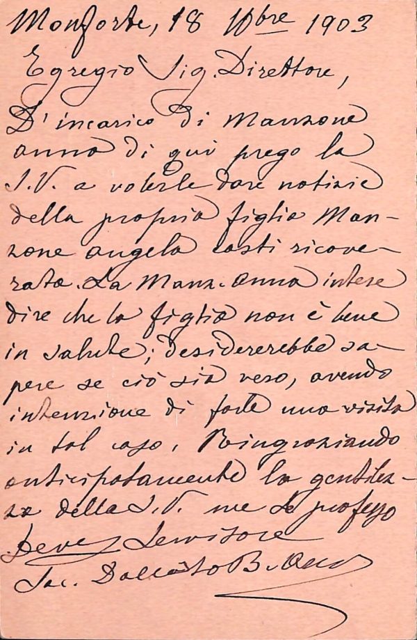 ab4625  -  CARTOLINA  D'EPOCA -  Cuneo Provincia -  MONFORTE D'ALBA  1903 - immagine 2