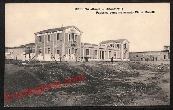 ag8581 -CARTOLINA D'EPOCA - Messina Città- Fabbrica cemento armato Piano Musella