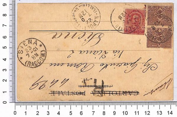 P0809 - ITALIA REGNO  - Storia Postale - Affrancatura Mista UMBERTO + FLOREALE
