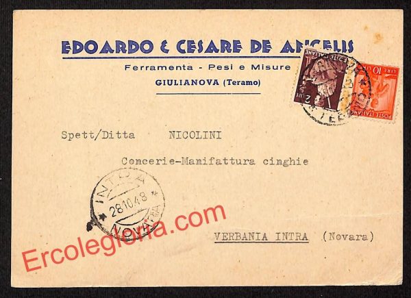ai7510 - STORIA POSTALE - Teramo Provincia - Giulianova