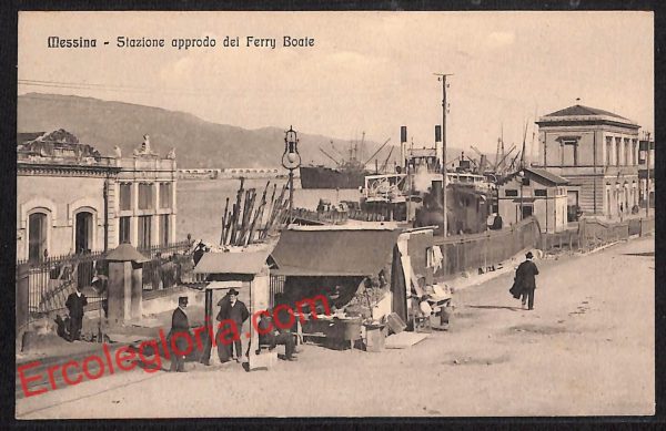 ag8582 - CARTOLINA D'EPOCA - Messina Città - Stazione approdo dei Ferry Boate
