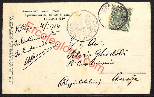 ae3374 - CARTOLINA  D'EPOCA - Verona Provincia - Villafranca  1914 - immagine 2