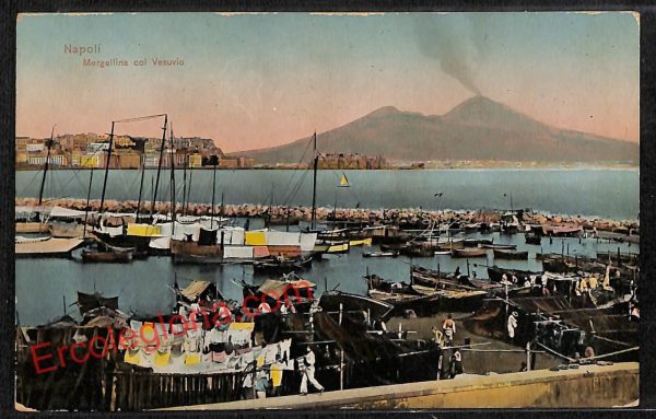 ag9810 - CARTOLINE D'EPOCA - Napoli Citta - Mergellina col Vesuvio