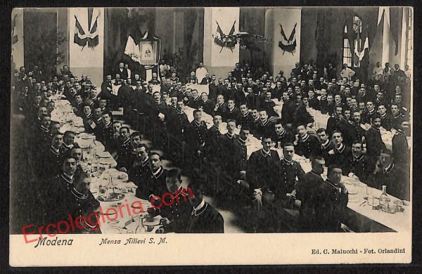 ag9434 - CARTOLINA D'EPOCA - Modena - Mensa degli Allievi della Scuola Militare