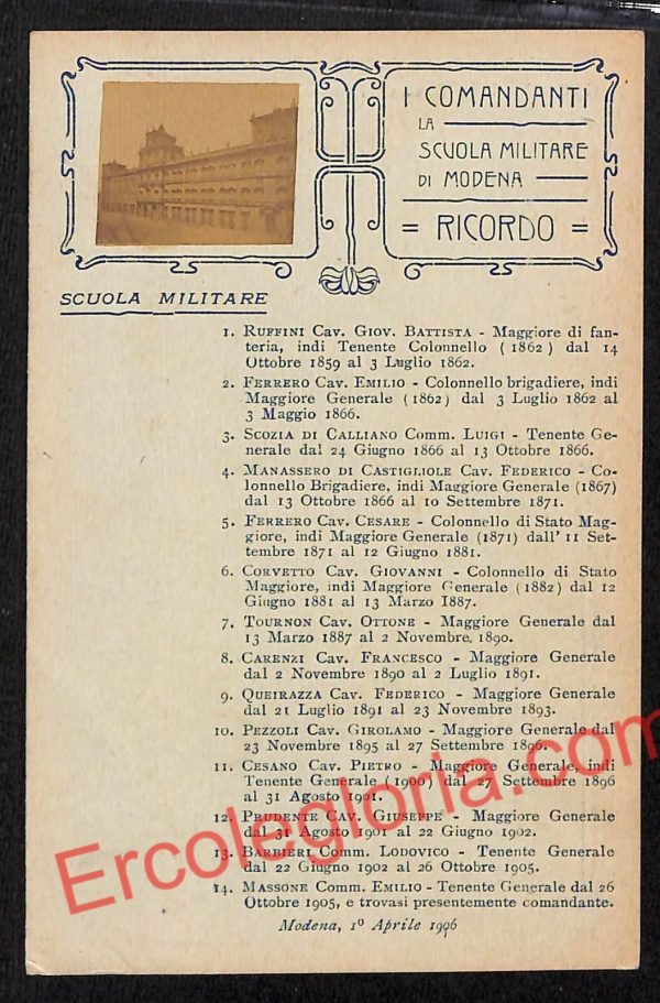 ag9443 - CARTOLINA D'EPOCA - Modena Città - Scuola Militare