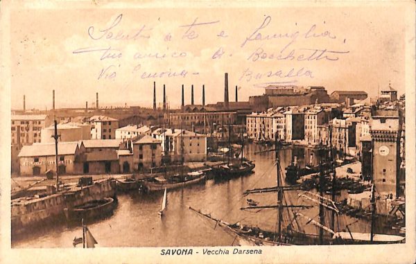 ab6986 -  CARTOLINA  D'EPOCA - Savona Città - Vecchia Darsena