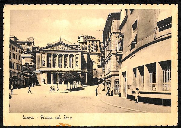 ab6993 -  CARTOLINA  D'EPOCA - Savona Città - Piazza A. Diaz