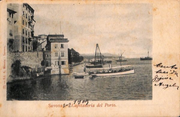 ab6996 -  CARTOLINA  D'EPOCA - Savona Città - Capitaneria del Porto 1903