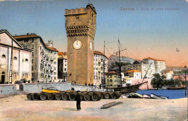 ab7000  -  CARTOLINA  D'EPOCA - Savona Città - Torre di Leon Pancaldo