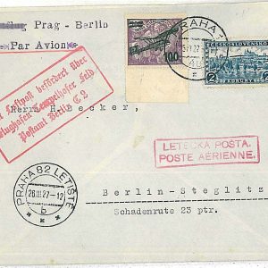 27277 - Czechoslovakia - POSTAL HISTORY - 1st FLIGHT COVER Prag / Berlin MU # 18