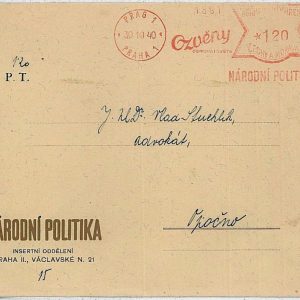 29794 Czechoslovakia Bohemia-Moravia - POSTAL HISTORY - 1940 JOURNALISM
