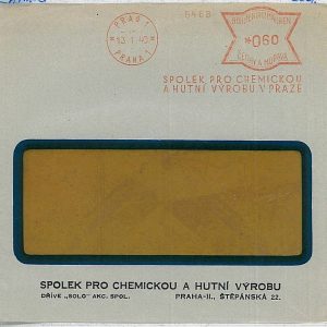 29852 Czechoslovakia Bohemia-Moravia POSTAL HISTORY - MACHINE POSTMARK chemistry