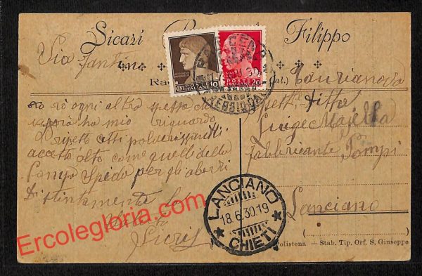 ah9628 - STORIA POSTALE - Reggio Calabria Provincia - Radicena