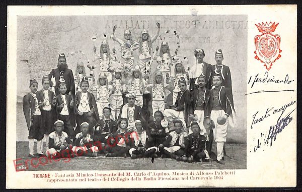 ae7392- CARTOLINA D'EPOCA- Firenze- Collegio della Badia Fiesolana nel Carnevale