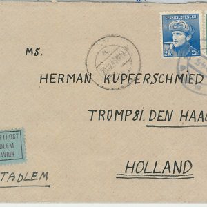 62475 - Czechoslovakia - POSTAL HISTORY - COVER to HOLLAND 1945: TEMPORARY STAMP