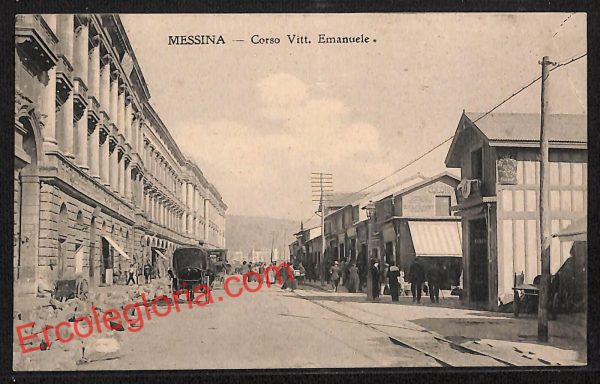ag8587 - CARTOLINA D'EPOCA - Messina Città - Corso Vittorio Emanuele