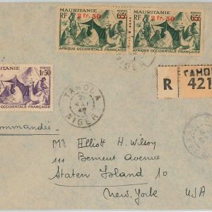 45099 - AOF MAURITANIA / NIGER -  POSTAL HISTORY: REGISTERED COVER from Tahoua