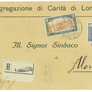 P 1151 - ITALIA REGNO ,  1922 , SASS. 169 E 173 SU BUSTA RACCOMANDATA