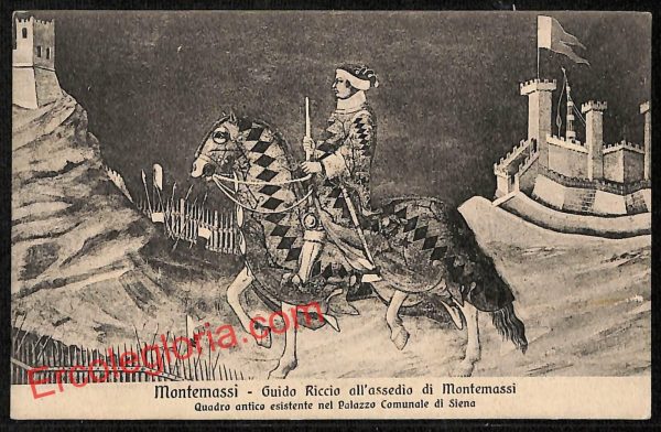ai5389 CARTOLINA D'EPOCA - Siena Città -Guido Riccio all' Assedio di Montemassi