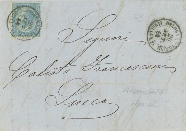 P0504 -  Regno - Storia Postale -  Sass # L18  su BUSTA da PARMA ambulante 1864
