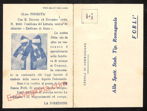 ag0409 - CARTOLINA D'EPOCA - Forlì Città - Stabilimento Tipografico Romagnolo - immagine 2