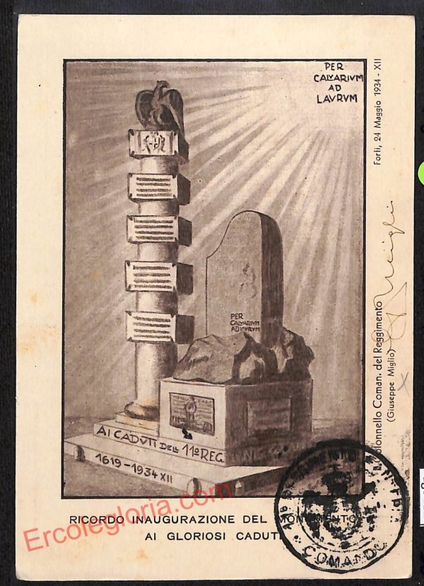 ag0412 - CARTOLINA D'EPOCA - Forlì Città - 11° Reggimento Fanteria  '' Casale ''
