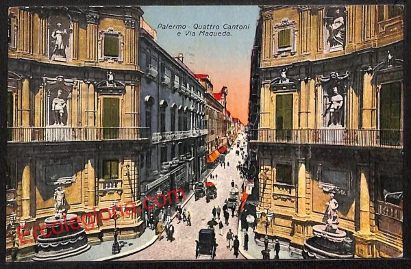 ah4681 - CARTOLINA D'EPOCA - Palermo Città - Quattro Cantoni