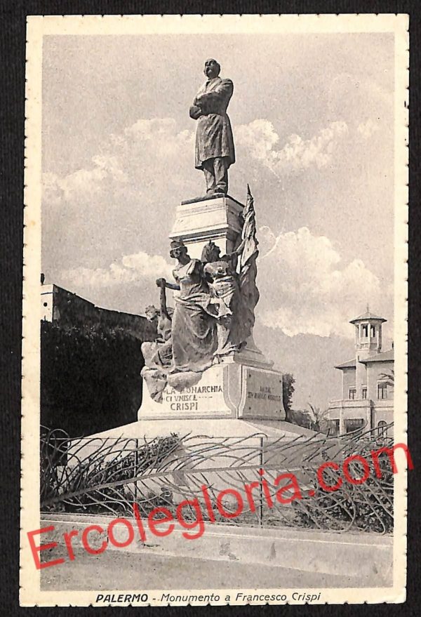 ah4712 - CARTOLINA D'EPOCA - Palermo Città - Monumento a Francesco Crispi