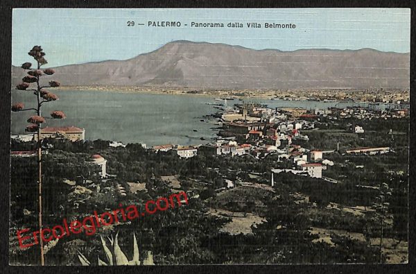 ah4730 - CARTOLINA D'EPOCA - Palermo Città - Panorama dalla Villa Belmonte