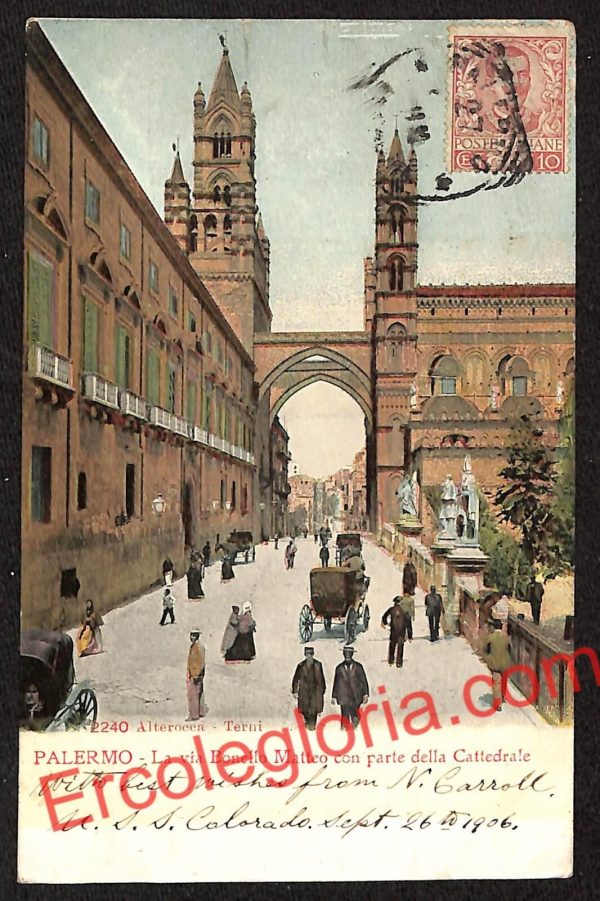 ah4740- CARTOLINA D'EPOCA - Palermo Città - La via Bonello Matteo
