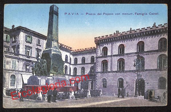 ah5834 - CARTOLINA  D'EPOCA - Pavia Città - Monumento Famiglia Cairoli