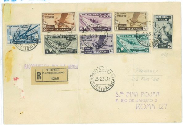 P 1177  -  COLONIE ITALIANE , PO 38 E PA 22/28 SU BUSTA